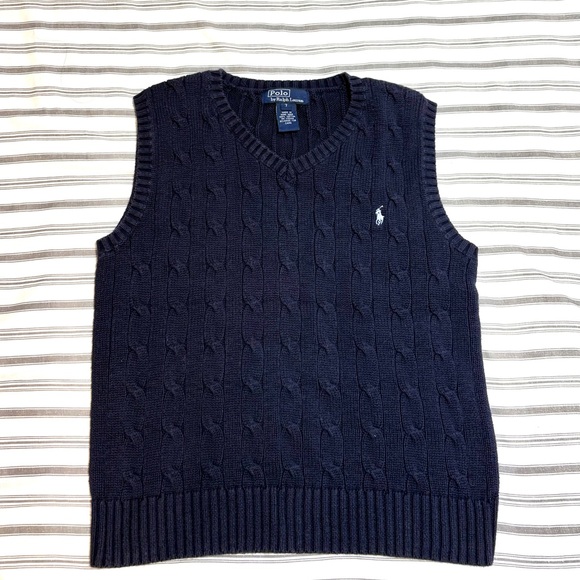 Polo by Ralph Lauren Dark Blue V-Neck Sweater Vest - Picture 2 of 5